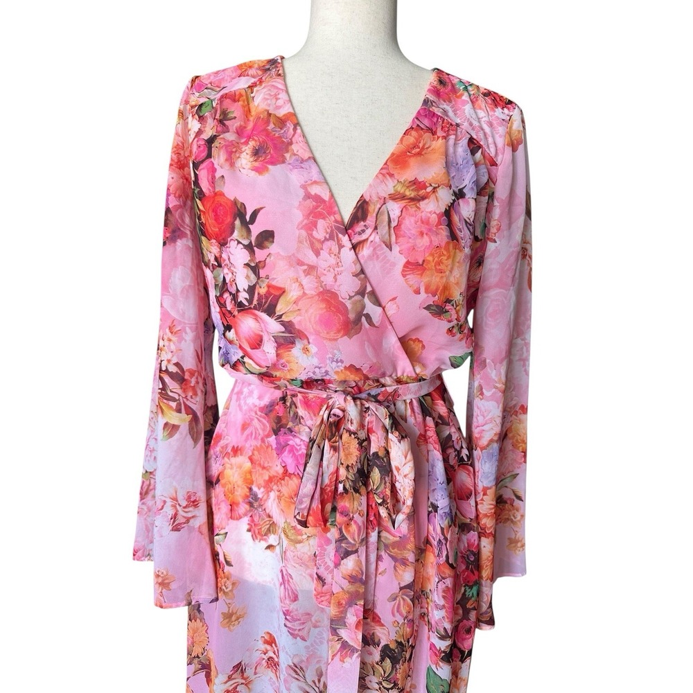 Beige by eci Pink Floral Maxi Dress